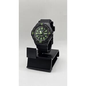 Casio MRW-200H-3BV Quartz Dive Watch 10ATM Resin Band Black Lime Green New